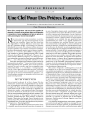 Une clef pour des prières exaucées